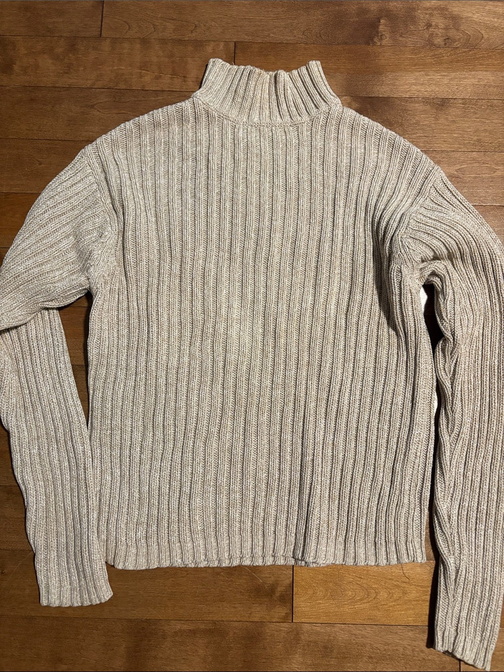 GAP Cotton Men's Ribbed Turtleneck Sweater in Oatmeal Heather